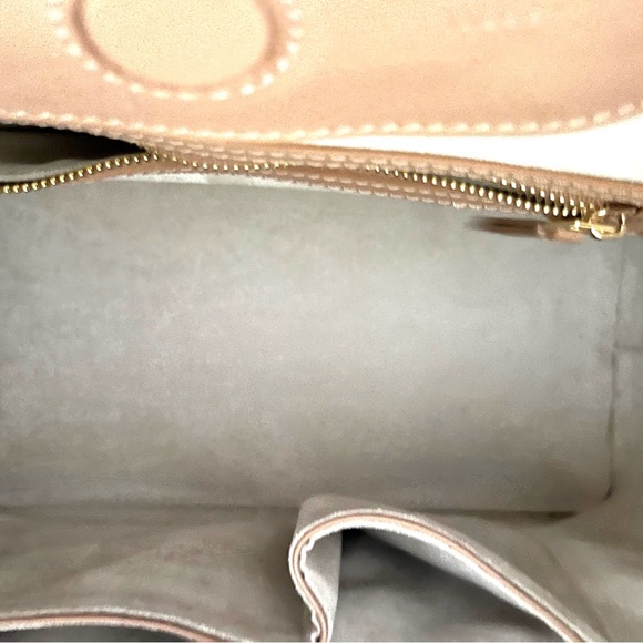 Baozi Tan & White Leather Shoulder Bag made in Italy by Elleme - Picture 8 of 9